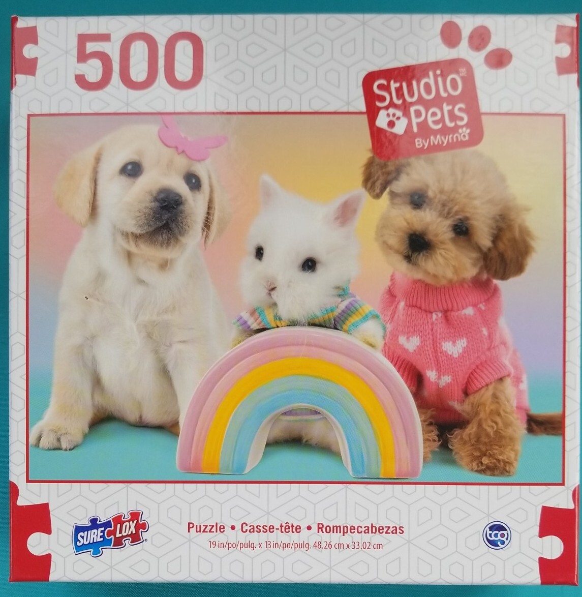 Sure Lox, STUDIO PETS 500 Piece Jigsaw Puzzle Complete puppy