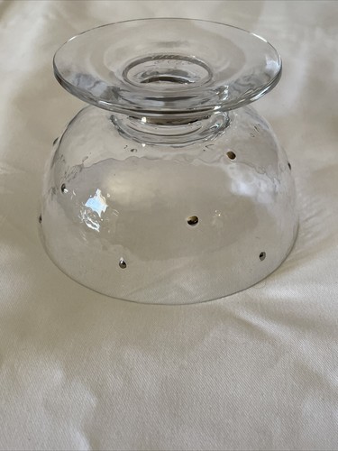 Stephen Smyers Morroco Silver Footed Bowl Hammered Glass Hand Blown Dots - Picture 5 of 10