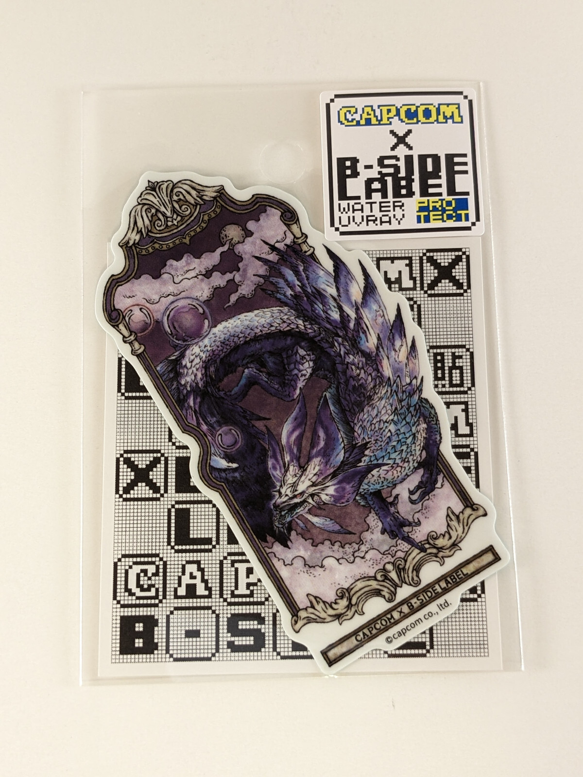 CAPCOM B-Side Label Sticker Monster Hunter Violet Mizutsune Waterproof ...