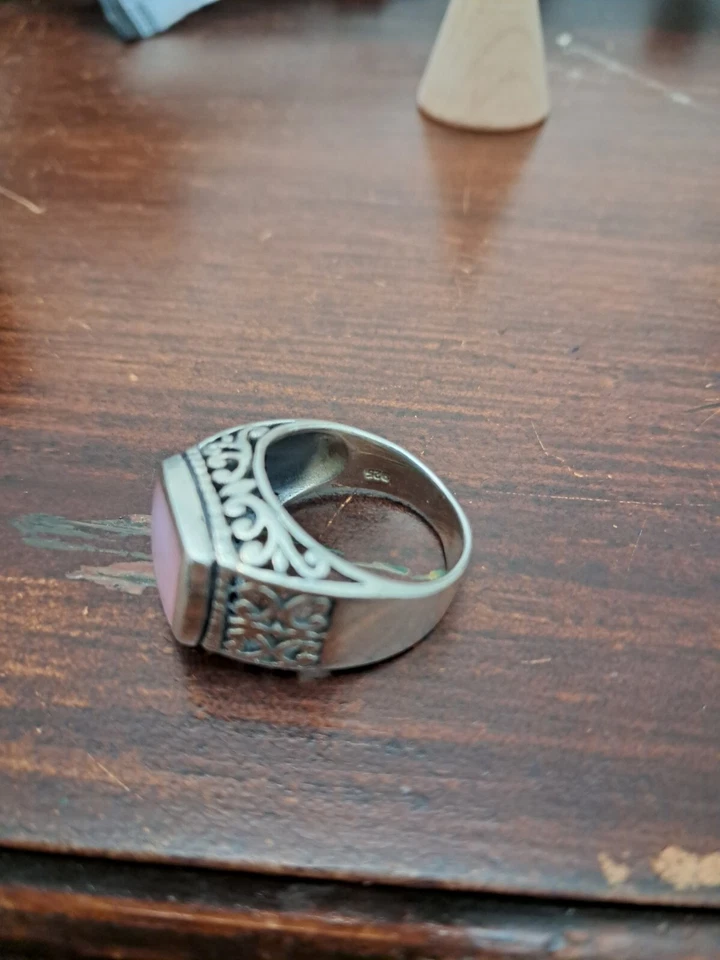 Anello VINTAGE Donna In Argento 925 Con Quarzo Rosa - Immagine 3 di 4