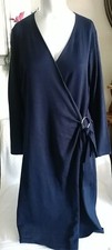 Birch NY Navy Sweater Knit Wrap Dress Sz M NWOT