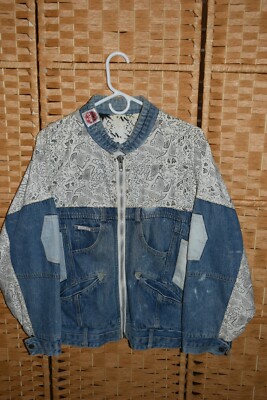 Don't Stop Vintage 80's jean jacket size M by White Blue & Black in good shape