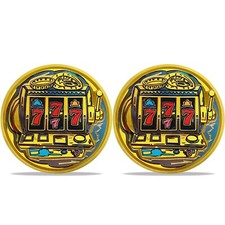 2pcs Good Luck Lucky Coin Gambling Slot Machine Roulette Motif Collectible Coins