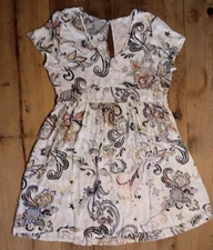 Odd Molly Women's 4 XL Short Sleeve Dress Sheer Flowy Empire Waist Boho Floral