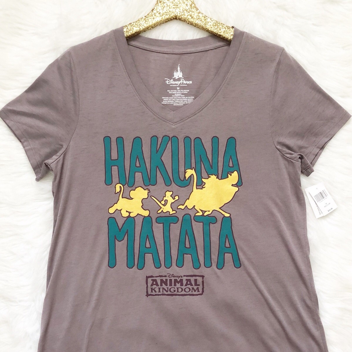 Disney Parks Womens T Shirt Animal Kingdom Hakuna Matata V-Neck