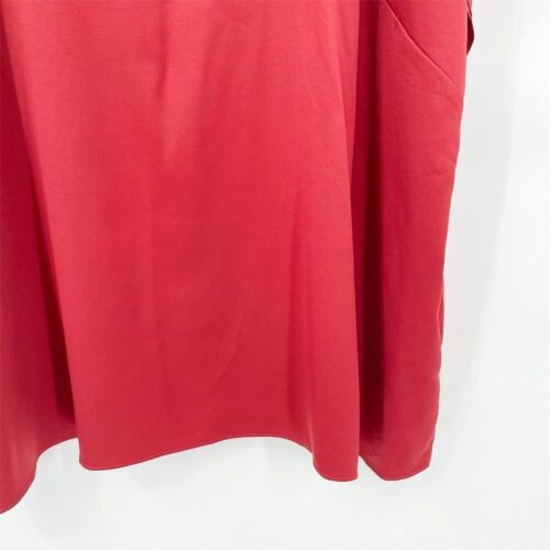 Eileen Fisher Recycled Polyester Satin Box Top Plus Size 2X Red Short Sleeve NWT - Picture 3 of 9