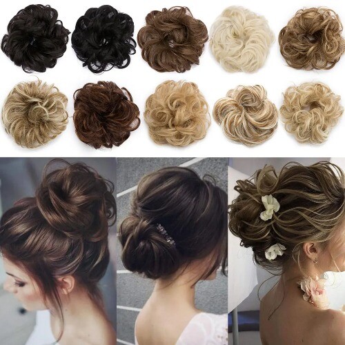Synthetisches Gummiband Haar lockig Chignon Haar Kordelzug Pferdeschwanz Haarteile