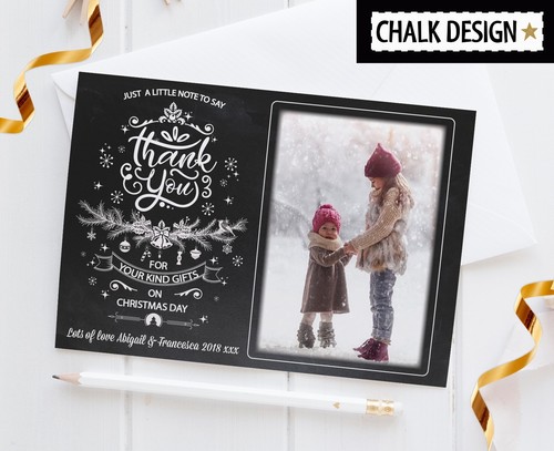 10 x Personalised Christmas Thank You Cards Notes With Photo Pack & Envelopes - Picture 18 of 46
