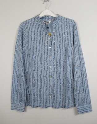 Mistral Blumenlinien Rüschen Ausschnitt Jersey Tunika Bluse Top Gr 10-18 UVP 42,99 £