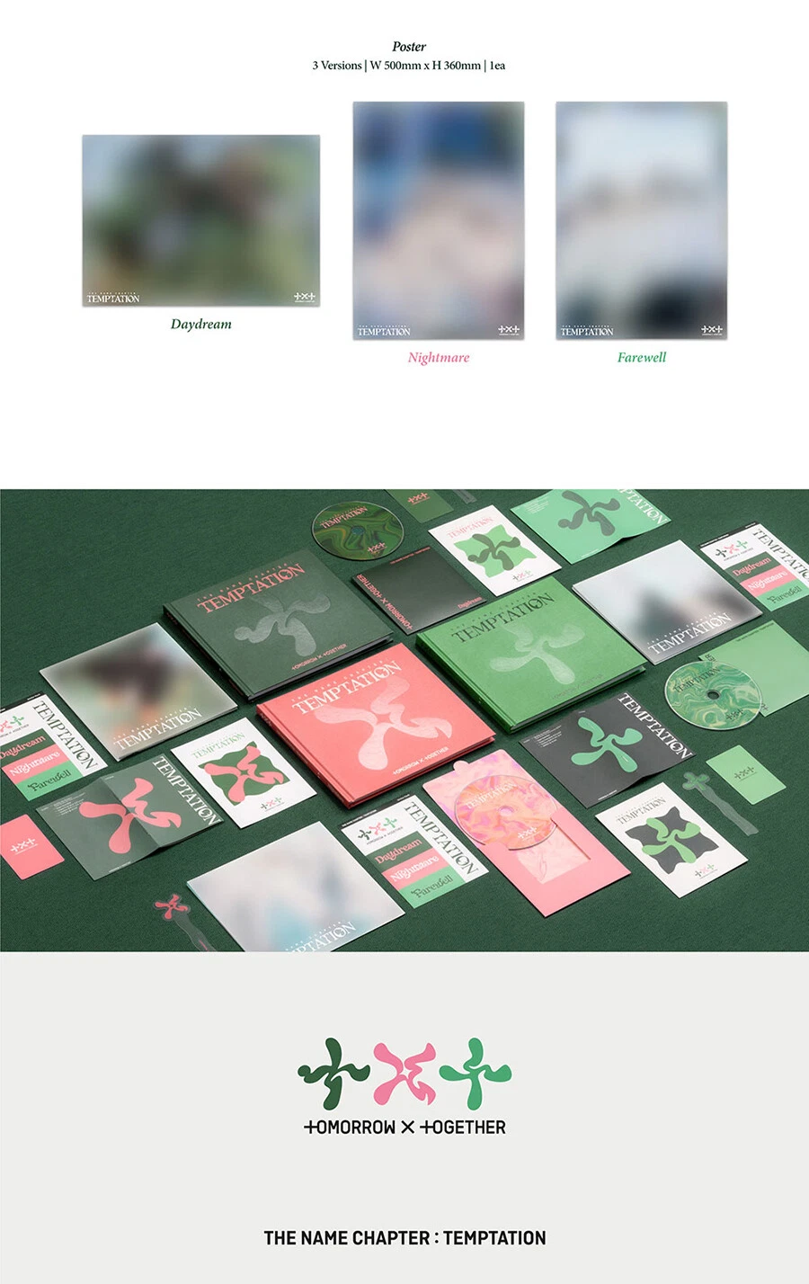 TXT [THE NAME CHAPTER : TEMPTATION] Album CD+Photo Book+2 Card+