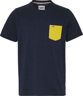 Tommy Hilfiger T-Shirt TJM CONTRAST POCKET TEE Shirt Neu Gr. S Navy Blau