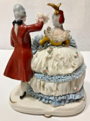 Dresden Porcelain Lace Figurine Germany, Dancing Couple | eBay