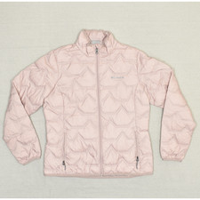 Columbia Women's Polyester Pink Size M 650 Quilted Jacket Zip Solid Pockets