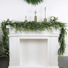 6FT Handmade Christmas Eucalyptus and Pine Garland for Decorative Accents