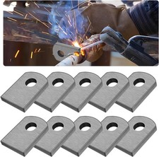 10PCS Flat Bottom Weld on Tab 3/8" Hole, Iron 1-1/2"x1" Welding Table Accessorie