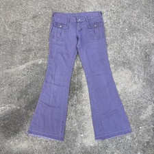 Vintage 70s low rise Purple bell bottom Flare jeans Pants Made In USA