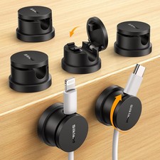 Silkland 6 Pack SnapLock Cable Clips, 360  Rotatable Cord Holder for Desk