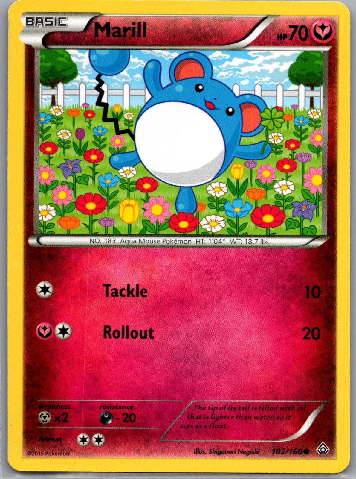 Marill 102/160 Common Primal Clash Pokemon Lightly Played