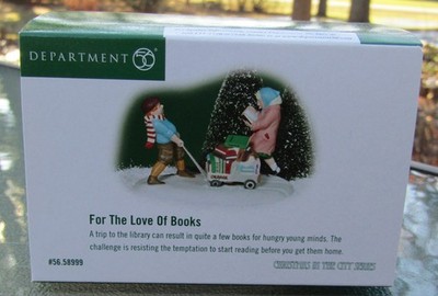 2002 Department 56 Christmas In The City #56.58999 FOR THE LOVE OF BOOKS Unused