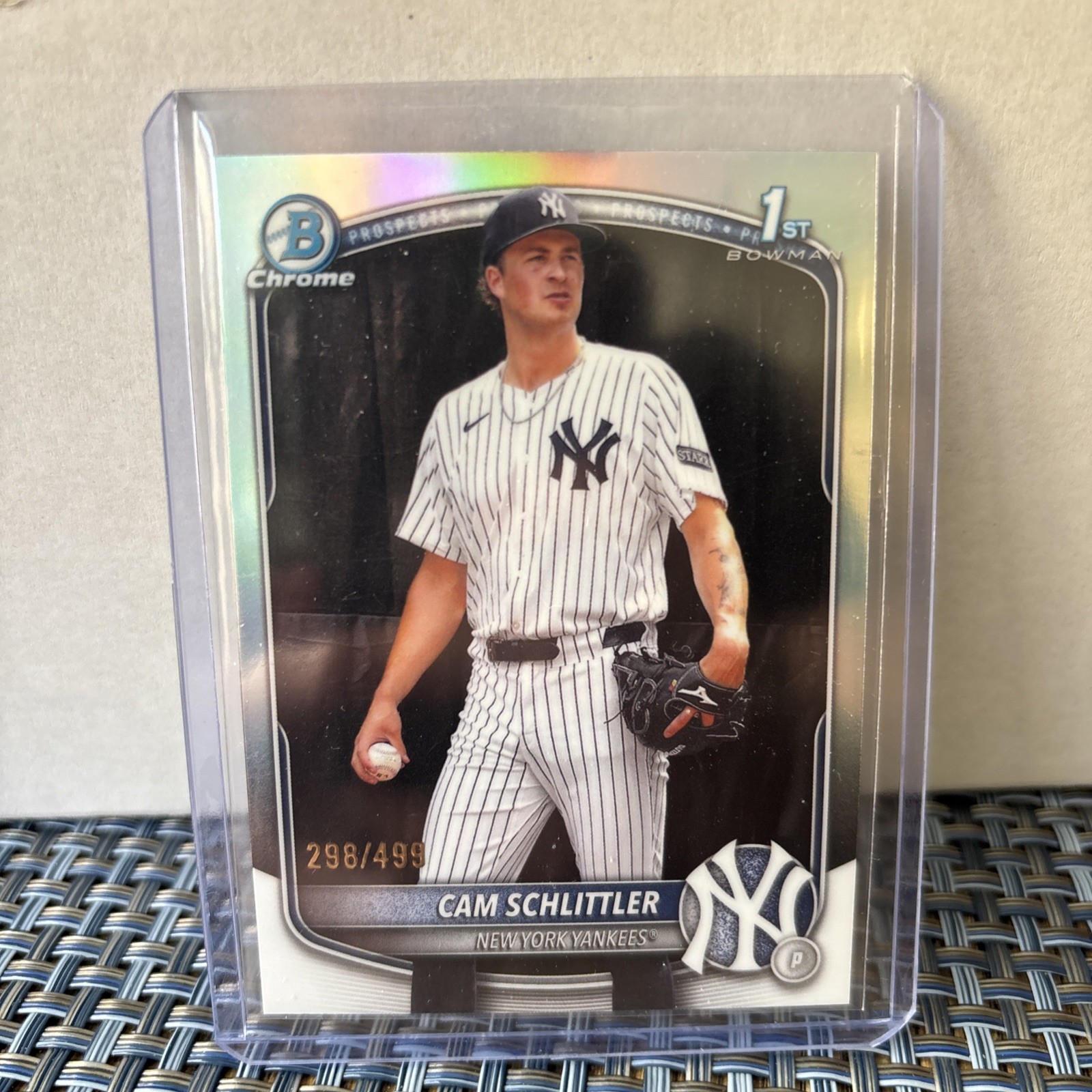 2025 Bowman Chrome Cam Schlittler 1st Bowman #BCP-166 Refractor /499 (RC)