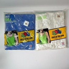 Vintage Fruit of the Loom Big Tall Men s Tank Tops 2 Pack XXL 2XL Cotton USA NOS