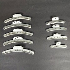 Lot of 9 Asst Vintage Aluminum Wave Clamps Goody Mervin Hair Clips SEE NOTES