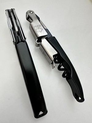 (2) COUTALE Innovation Black Waiters Corkscrews Wine Key Openers