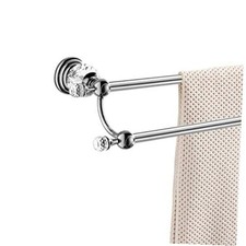 Chrome Towel Bar, Double Towel Holder 24 Inch, Silver Chrome Double Towel Bar