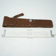Vintage Dietzgen Decimal Trig Type Log Log Slide Rule, No.B-1734 w/ Leather Case