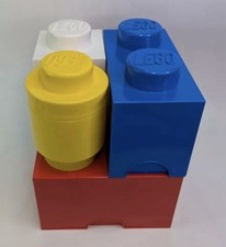 Lot/Set Lego Brick Stack Storage Container Block Copenhagen Red Blue White Yello