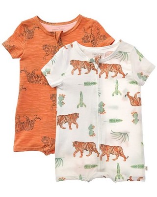 Poppy & Clay 2Pk Be Free Shortie Sleeper Orange 24M