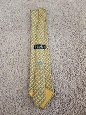 Hermes Men's Yellow With Clover Leaf Pattern Silk Tie  5005EA