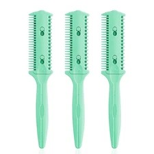 Soft 'N Style 3 Pack Haircut Razor Comb- Double Sided Razor, Hair Styling Razor
