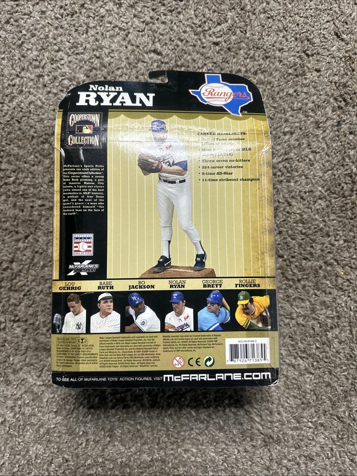 Camiseta sangrienta Nolan Ryan #34 2009 McFarlane Sports Picks Colección Cooperstown Foto 2 de 4