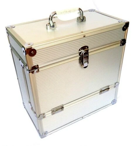 Aluminium DJ Record Storage Flight Case-Holds 40 12" Vinyl LP Box-Tough, Strong
