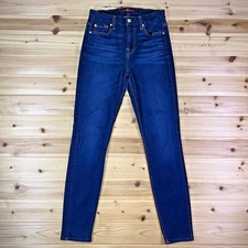 Seven For All Mankind Jeans Womens 26 Skinny Mid Rise Dark Wash Denim Blue Jeans
