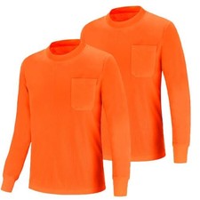 Hi Vis Long Sleeve Safety Shirts - Reflective Work Shirts for Men - High Visi...