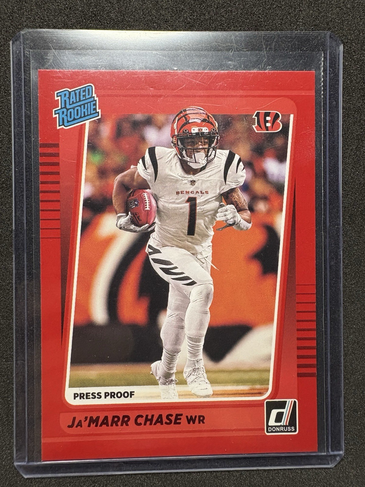 2021 Panini Donruss JAMARR CHASE RATED ROOKIE RED PRESS PROOF SP #262 Bengals