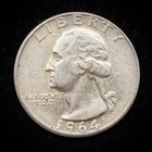90% Silver - 1964 Washington Quarter  - 15-20