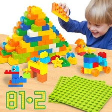 Large Building Blocks for Kids Toddlers Including 2 Piece Baseplates, Basic Big