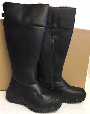 UGG Australia TALL MIKO BLACK WATERPROOF LEATHER SHEEPSKIN BOOT 1012519 Size 5.5