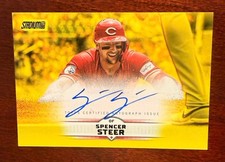 2025 Topps Stadium Club Spencer Steer On-Card Auto Yellow SP – Cincinnati Reds