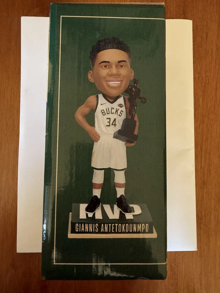 Giannis Antetokounmpo 2019 MVP Bobble Head NBA Milwaukee Bucks Foto 4 de 4