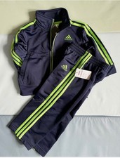 New ADIDAS Boys 18 Months Navy Tracksuit Track Suit Set Baby Toddler NWT