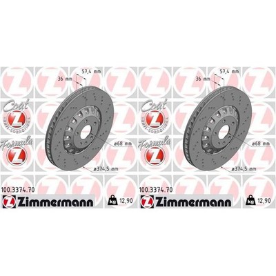 2x ZIMMERMANN FORMULA Z BREMSSCHEIBEN 375mm 2-teilig VORNE passend für AUDI A4 A
