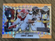 2025 Panini Mosaic - Bang! Chris Jones #8 Orange Fluorescent Mosaic Prizm Chiefs