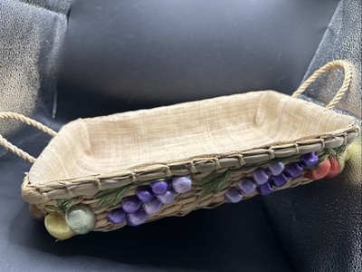 Nesting Woven Straw Basket Handmade for Casserole Bread Fruit Vegetables Baskets