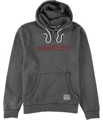 Mitchell & Ness Mens Branded Hoodie Sweatshirt, Black, Large