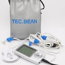 TEC.BEAN TENS EMS Mini Massager Unit w/ Pads Cords Charger & Carry Bag Kit
