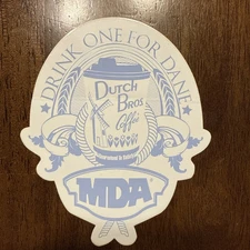 DUTCH Bros BLUE Drink ONE For DANE Vintage OLD Style STICKER Coffee HTF MDA